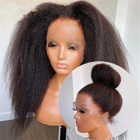 kinky straight human hair wig amazon|kinky straight wig 14 inches.